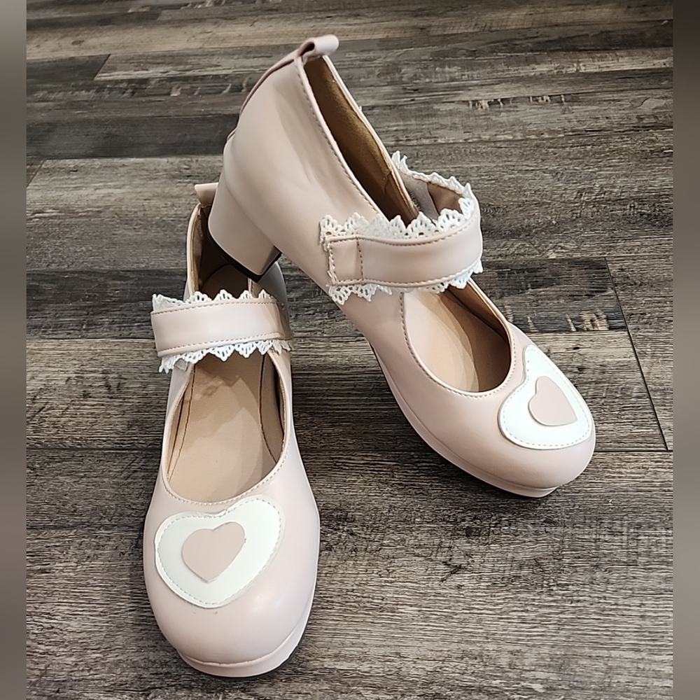 Baby Doll Chunky Heel Platform Sz 42